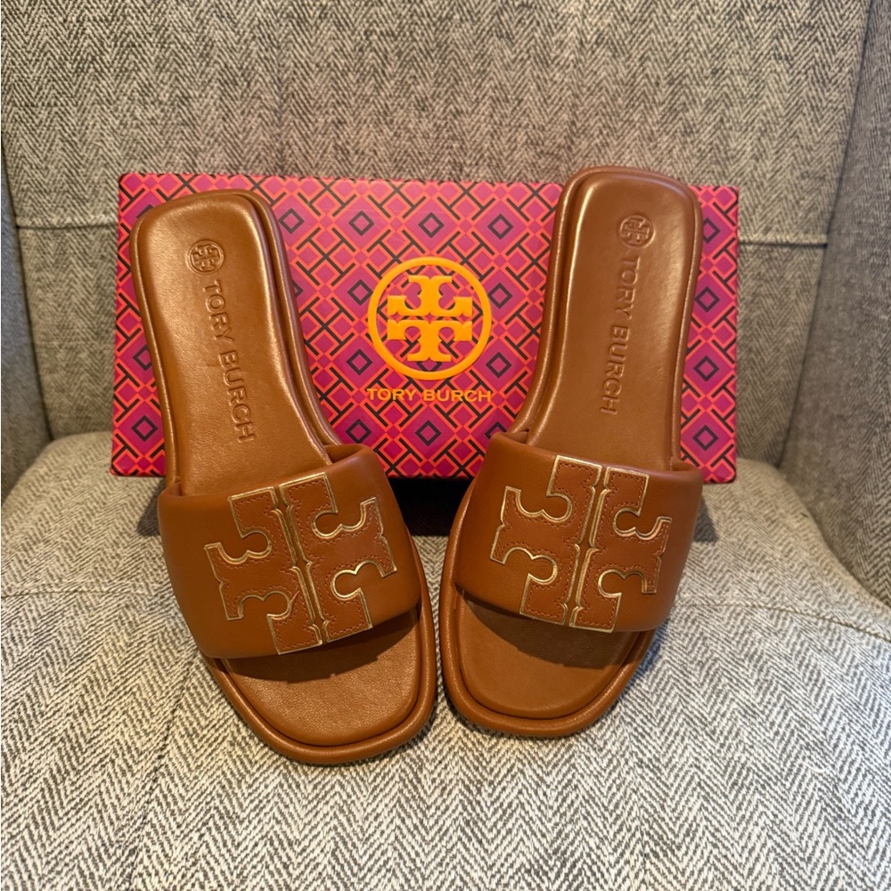 Tory Burch Tan Slide Sandals